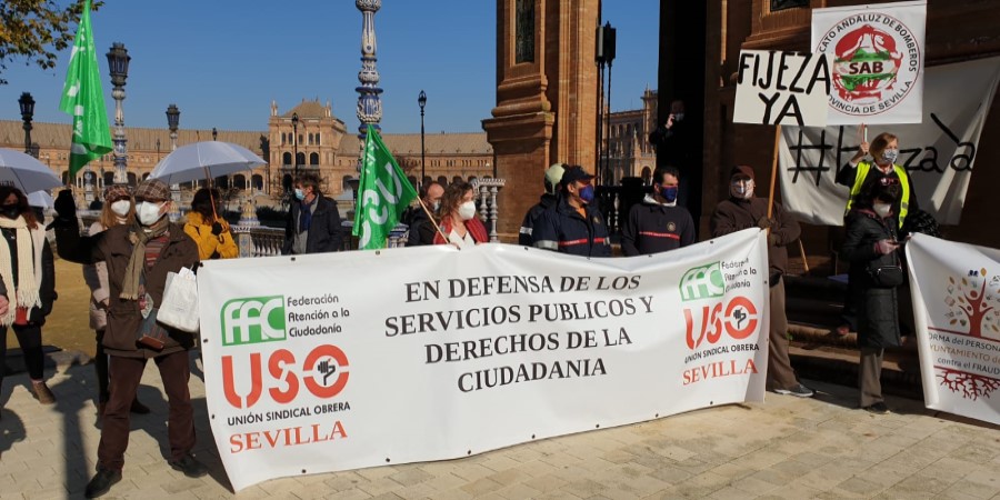 USO-Andalucía se moviliza contra la temporalidad en la Administración Pública. Sindicato USO-Andalucía